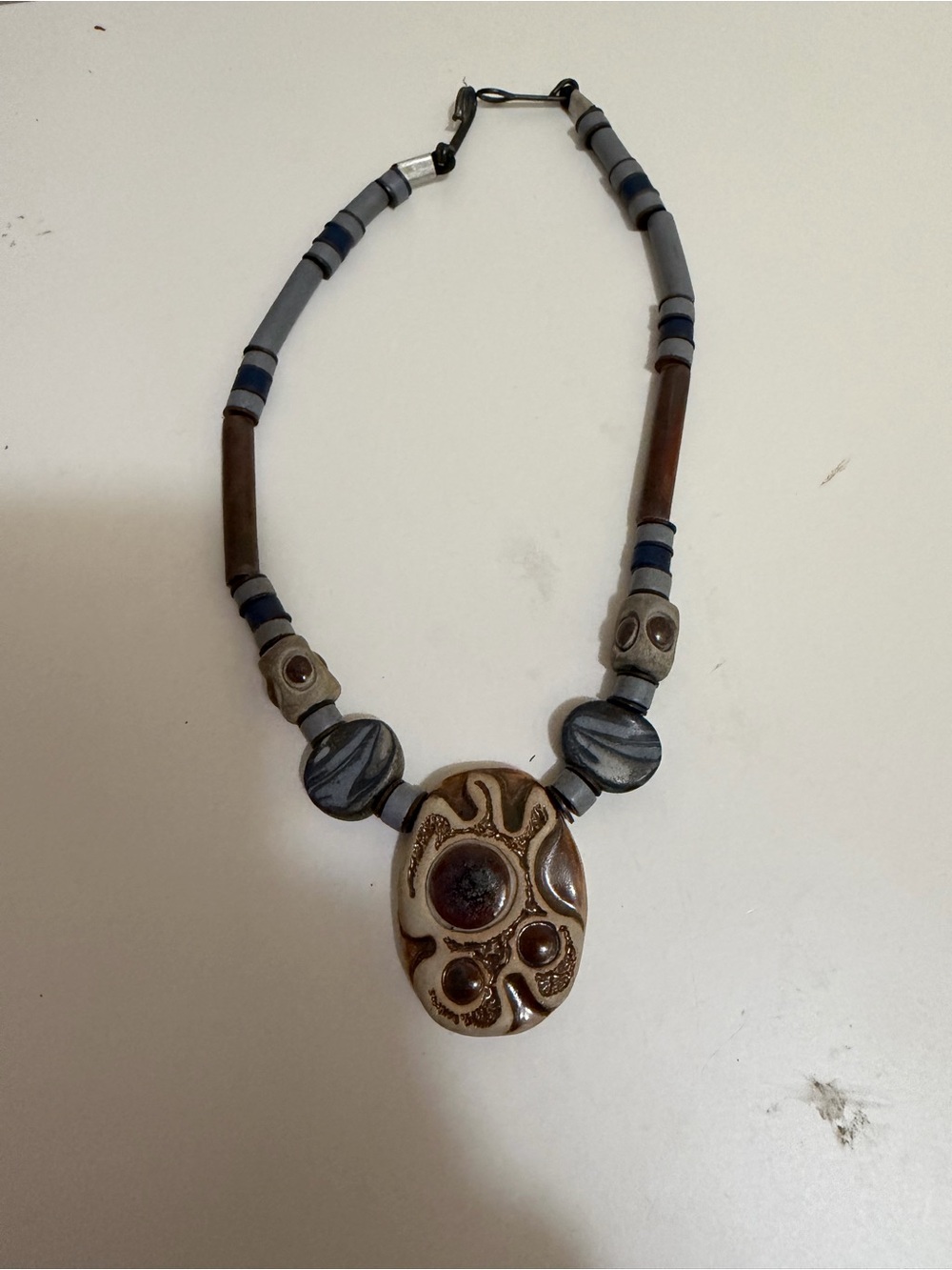 Brandt Signed Necklace Jewelry Stone Beads